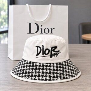 Dior Houndstooth Bucket Hat